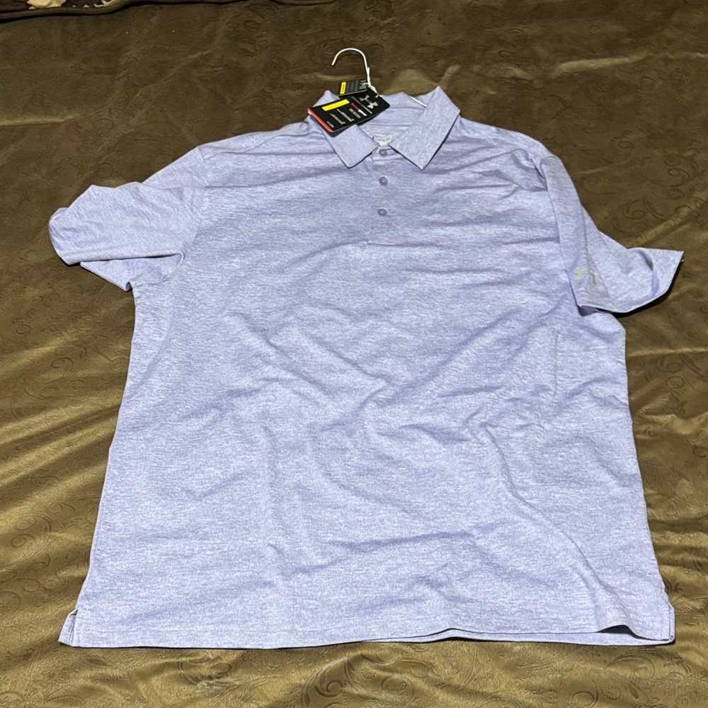 Under Armour Men's Heathered Purple Polo Shirt